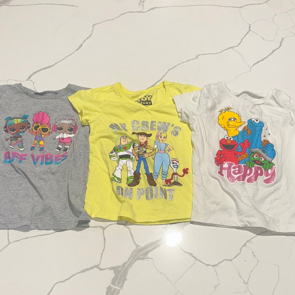 Toddler Girls 4T T Shirts 3 Short Sleeve - Picture 1 of 1